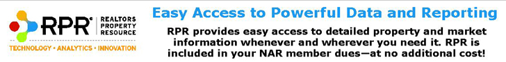 RPR, Realtors Property Resource. Technology, Analytics, Innovation. Easy access to powerful data and reporting. RPR provides easy access to detailed property and market information whenever and wherever you need it. RPR is included in your NAR member dues at no additional cost!